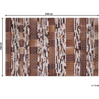👉 Vloerkleed bruin leer 160 x 230 HEREKLI 4251682234313
