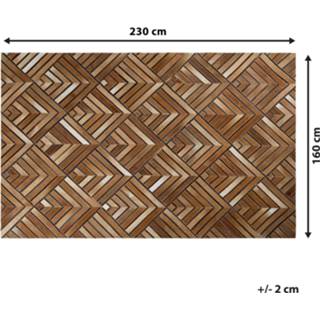 👉 Vloerkleed bruin leer 160 x 230 cm TEKIR 4251682236362