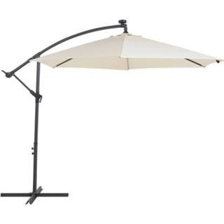 👉 Parasol beige met LED-verlichting en zonnepaneel CORVAL 4251682238625