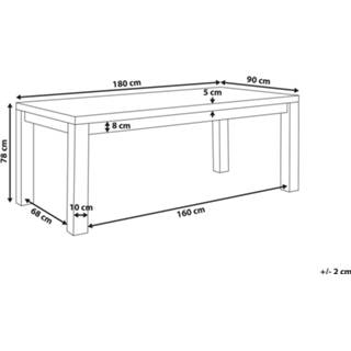 👉 Eettafel bruin acaciahout Lichte Houtkleur lichtbruin 180 x 90 cm TESA 4251682245043