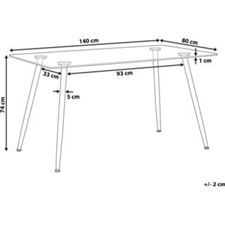 👉 Eettafel transparant zwart glas transparant/zwart MIDLAND 4251682243445