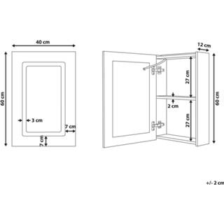 👉 Spiegelkast wit zilver met LED-verlichting wit/zilver CONDOR 4251682244459