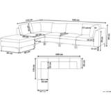 👉 Hoekbank groen fluweel met ottomaan 5-zits rechtszijdig EVJA 4251682255288