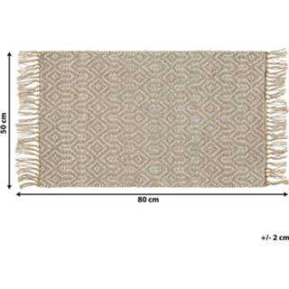 👉 Vloerkleed beige 50 x 80 cm POZANTI 4251682249645