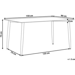 👉 Eettafel transparant zwart glas transparant/zwart 150 x 90 cm TOTHAM 4251682259019