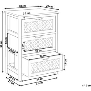 👉 Nachtkastje wit bruin wit/lichtbruin LUIS 4251682261357