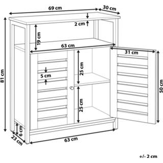 👉 Dressoir bruin zwart Donkere Houtkleur tweedeurs lichtbruin/zwart VILSECK 4251682263269