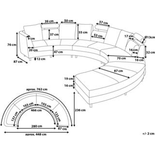👉 Hoekbank grijs stof lichtgrijs ROTUNDE 4260580930555
