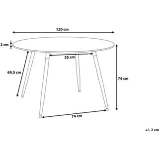 👉 Eettafel zwart ø120 cm BOVIO 4260586350654