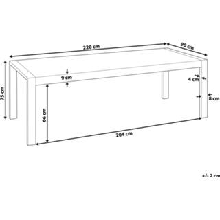 👉 Eettafel wit zwart wit/zwart 220 x 90 cm ARCTIC I 4260580923960