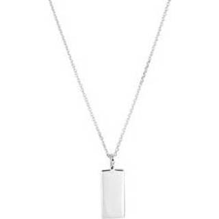 👉 Halsketting zilveren active Collier met Graveer Hanger Bar Verticaal