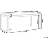 👉 Terrastafel wit glas RVS Tuintafel glas/RVS enkel tafelblad 180 x 90 cm GROSSETO 4260580921553