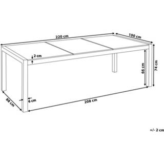 👉 Terrastafel glas RVS transparant Tuintafel glas/RVS driedelig tafelblad 220 x 100 cm GROSSETO 4260580921607