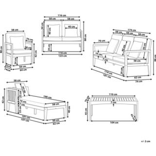 👉 Grijs hout Lichte Houtkleur Loungeset PATAJA 4260580928651