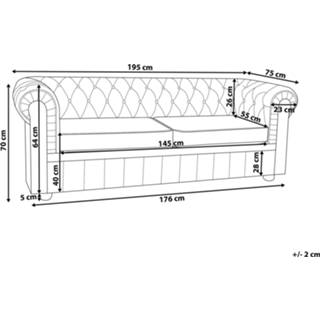 👉 Driezitsbank grijs leer CHESTERFIELD 4260580929955