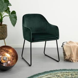 👉 Eetkamerstoel groen velvet stof Sohome 'Fien' Velvet, kleur