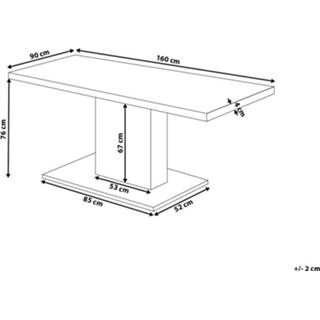 👉 Eettafel grijs betonlook 160 x 90 cm PASADENA 4260586355079