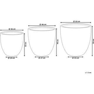👉 Dag crème wit Bloempot set van 3 KANNIA 4260602370864