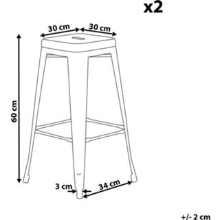 👉 Barkruk geel m set van 2 CABRILLO 4260602372844