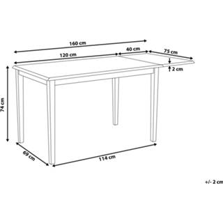 👉 Eettafel wit hout 119-159 x 75 cm verlengbaar LOUISIANA 4260586355512