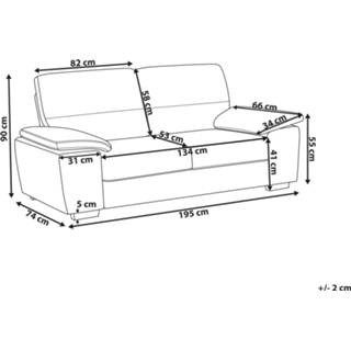 👉 Kunstleer beige 3-zitsbank creme VOGAR 4260580928620