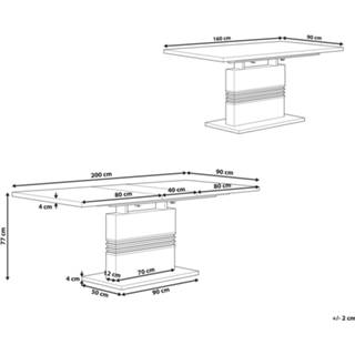 👉 Eettafel bruin wit lichtbruin/wit 160/200 x 90 cm SANTANA 4251682200554