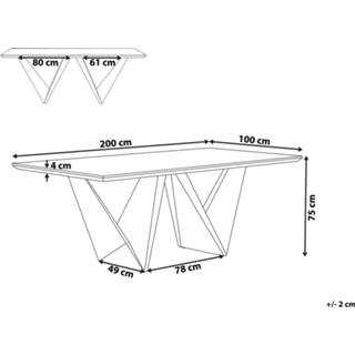 👉 Eettafel bruin zwart Donkere Houtkleur donkerbruin/zwart 200 x 100 cm SINTRA 4251682200530