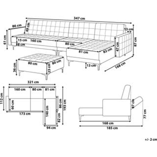 👉 Hoekbank grijs Modulaire met ottomaan linkszijdig ABERDEEN 4260602379447