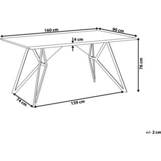 👉 Eettafel grijs 160 x 90 cm BUSCOT 4251682226202