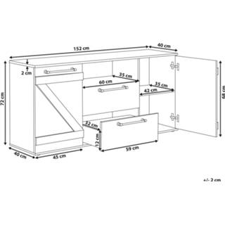 👉 Dressoir zwart bruin Lichte Houtkleur Sideboard zwart/lichtbruin SALTER 4251682248143