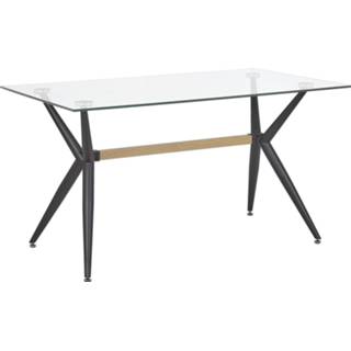👉 Eettafel transparant zwart glas transparant/zwart SACRAMENTO 4251682243506