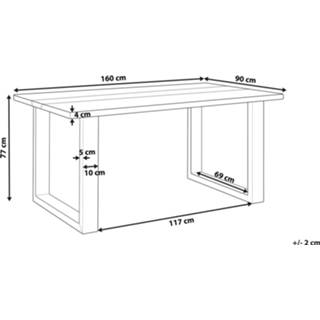 👉 Eettafel bruin zwart acaciahout Lichte Houtkleur lichtbruin/zwart RIVIERE 4251682245029