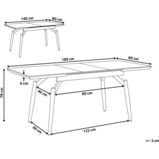 👉 Eettafel bruin zwart Donkere Houtkleur donkerbruin/zwart 140/180 x 80 cm uitschuifbaar BARBOSA 4251682243513