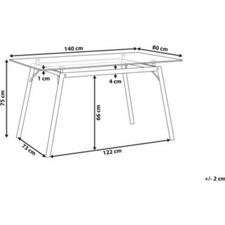 👉 Eettafel bruin glas transparant lichtbruin KAMINA 4251682248006