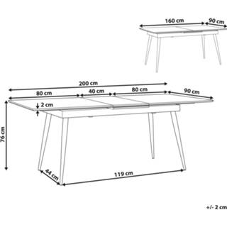 👉 Eettafel zwart 160 / 200 x 90 cm uitschuifbaar MALDON 4251682259026