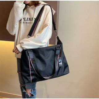 👉 Reistas zwart nylon active schouder vrije tijd handtas (zwart)