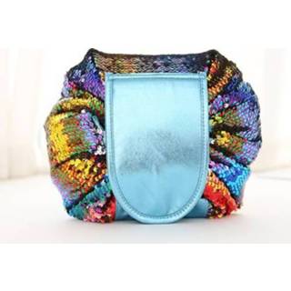 👉 Opbergtas goud active Luie make-uptas met grote capaciteit lovertjes trekkoord (kleur goud)