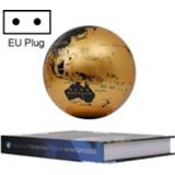 👉 Ornament wit goud active 6 inch tweetalig licht magnetische levitatiebol + boekvorm basis kantoor ambachten ornamenten, EU-stekker