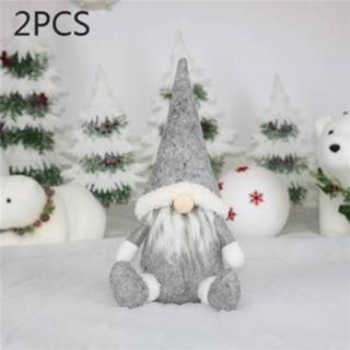 👉 Ornament grijs active 2 STUKS CX20217 Faceless Doll Window Kerstdecoratie (grijs)