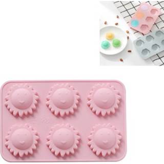 👉 Snoep roze active 6 STKS Little Sun DIY Chocolade Schimmel Ijsbakje Bakvorm (Roze)