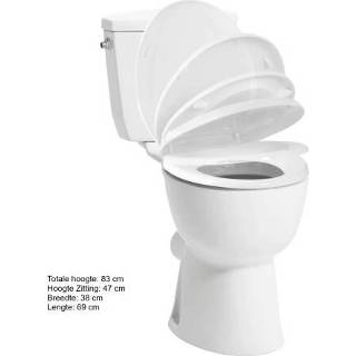 Spoel wit karma staand toilet standaard porselein WC pack Allibert Verhoogd 47cm PK 5411747136382
