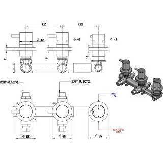 👉 Inbouw douchekraan messing keramisch mat zwart squadra hendel bouw thermostatisch Bongio Squandra met 2 Stopkranen en Installatiebrug 8719304922377