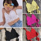 Bikini meisjes baby's 2019 Fashion Children Crochet Top Sexy Hollow Out Halter V-neck Lace Tops Girls Baby Cotton Bra Free Ship