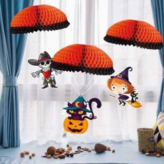 👉 Parachute active mannen 3 stks / set halloween party decoratie levert pompoen man schedel heks hanger