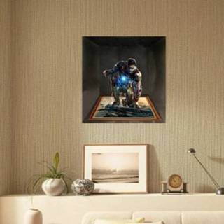 👉 Muursticker active mannen 3D Iron Man verwijderbare muurstickers, afmetingen: 59,2 x 58 0,3 cm