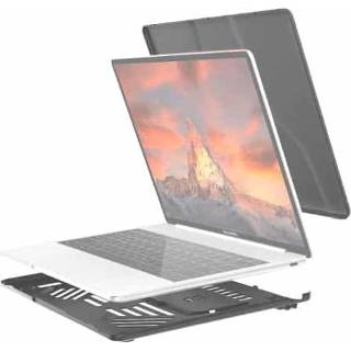 👉 Handvat zwart active Split Waterproof PC Crystal Laptop beschermhoes voor Huawei MateBook 13 inch, met standaard en (zwart)