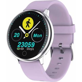 👉 Smartwatch paars siliconen active Q16 1,22 inch IPS kleurenscherm IP67 waterdicht, horlogeband, ondersteuning oproepherinnering / hartslagbewaking bloeddrukbewaking slaapbewaking (paars)