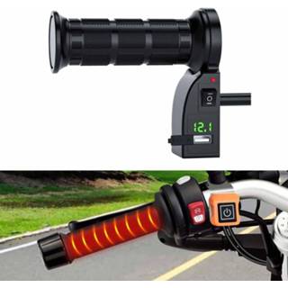 👉 Motorfiet groen active CS-503A3 motorfiets gemodificeerde elektrische verwarming handafdekking verwarmde handgreep stuur met digitale voltmeter (groen)