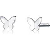 👉 Vlinderoorbel zilveren active meisjes Sterling vlinder oorbellen Frisse eenvoudige en compacte platina-plated