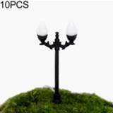 👉 Ornament wit active 10 STKS Moss Micro Landschap Decoratie Succulent Ecologische Fles Bonsai Pot Model Lamp (Dubbel Licht op Hoofd)